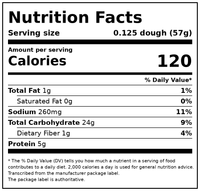 Pizza Buddy Pizza Dough, 16oz. Bag — Nutrition Facts