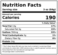 Tyson Any'tizers Buffalo Style Hot Wings, Bone-in, 22 oz (Frozen, Fully Cooked) — Nutrition Facts