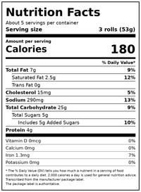 Sister Schubert's Parker House Rolls, 10 oz, 16 Count (Frozen) — Nutrition Facts