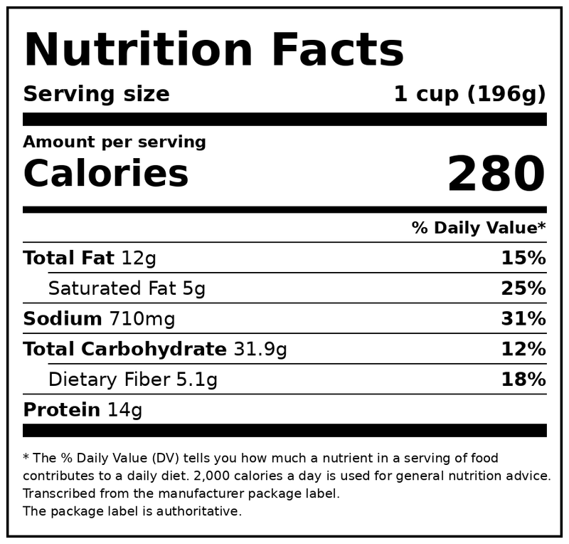 Great Value Stacked Beef Burrito, 34 oz — Nutrition Facts