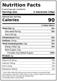 bettergoods Frozen Dessert Macarons Assorted Fruit Medley, 5.4 oz, 12 Count (Ready-to-Eat) — Nutrition Facts