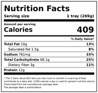 Amy's Frozen Meals, Pad Thai, Gluten Free Microwave Meals, 9.5 oz — Nutrition Facts