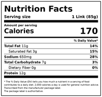 Aidells Refrigerated Spicy Mango with Jalapeño Smoked Chicken Sausage Links, 12 oz, 4 Count — Nutrition Facts
