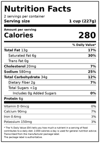bettergoods Asparagus Asiago Risotto, 16 oz (Frozen) — Nutrition Facts