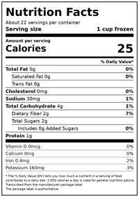 Birds Eye California Blend with Carrots, Broccoli, Cauliflower, Frozen Vegetables, 60 oz. Bag — Nutrition Facts