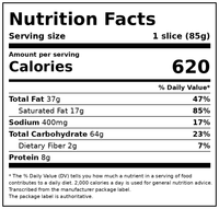 Great Value Chocolate Lovers Cheesecake Sampler, 12 oz, 4 Slices — Nutrition Facts