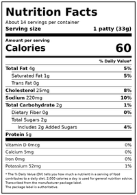 Applegate Naturals Chicken & Maple Breakfast Sausage Patties, 16oz (Frozen) — Nutrition Facts