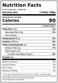 MorningStar Farms Veggie Breakfast Maple Flavored Plant Based Sausage Patties, Vegan Sausage, 8 oz, 6 Count Bag — Nutrition Facts