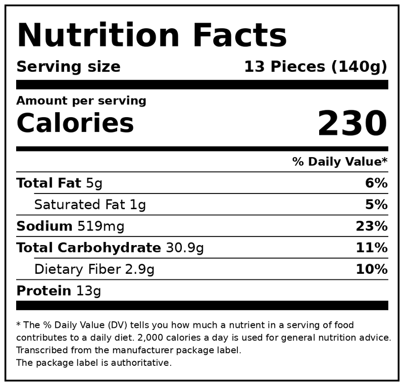 Bibigo Frozen Mini Wontons Chicken & Vegetable Dumplings, 24.0 oz — Nutrition Facts