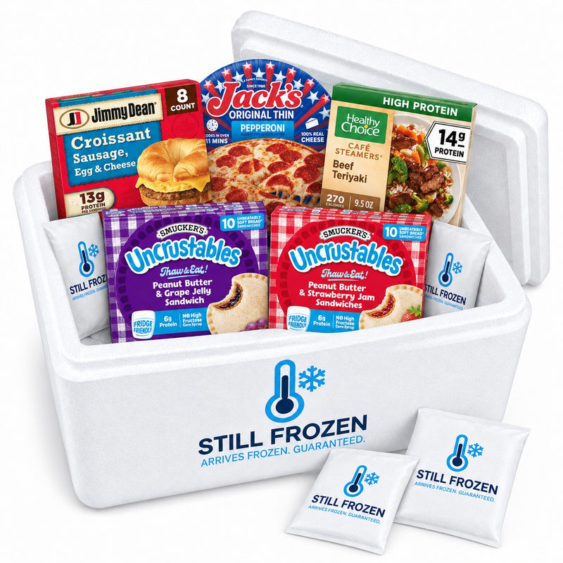 The Best-Sellers Box · Cooler M in a Still Frozen foam cooler with gel packs