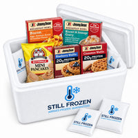 The Bowls & Waffles Box · Cooler S in a Still Frozen foam cooler with gel packs