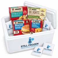 The Breakfast Box — Jimmy Dean · Cooler S in a Still Frozen foam cooler with gel packs