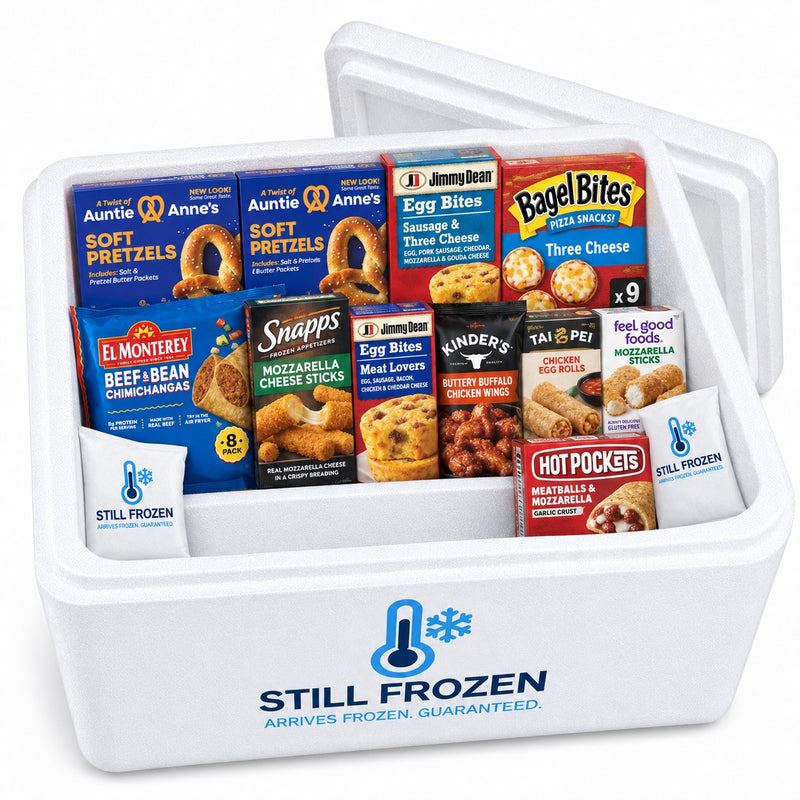 The Game Day Box · Cooler L in a Still Frozen foam cooler with gel packs
