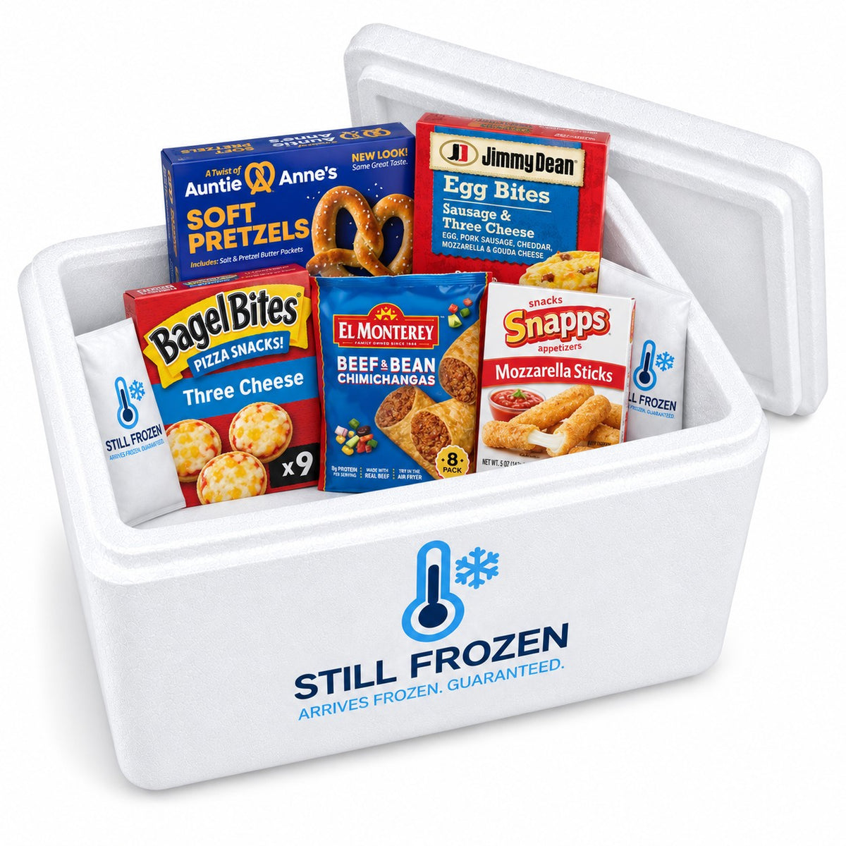 The Game Day Box · Cooler S in a Still Frozen foam cooler with gel packs