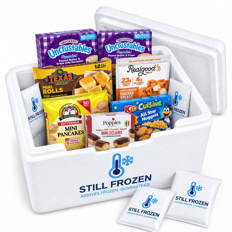 The Kids' Favorites Box · Cooler L in a Still Frozen foam cooler with gel packs